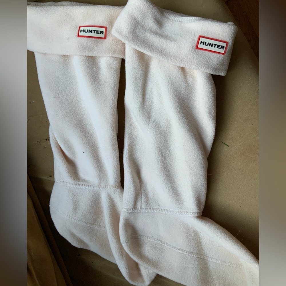 Hunter White Fleece Boot Socks